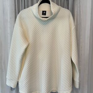 New Balance Cream Quilted Cowl Neck Sweater